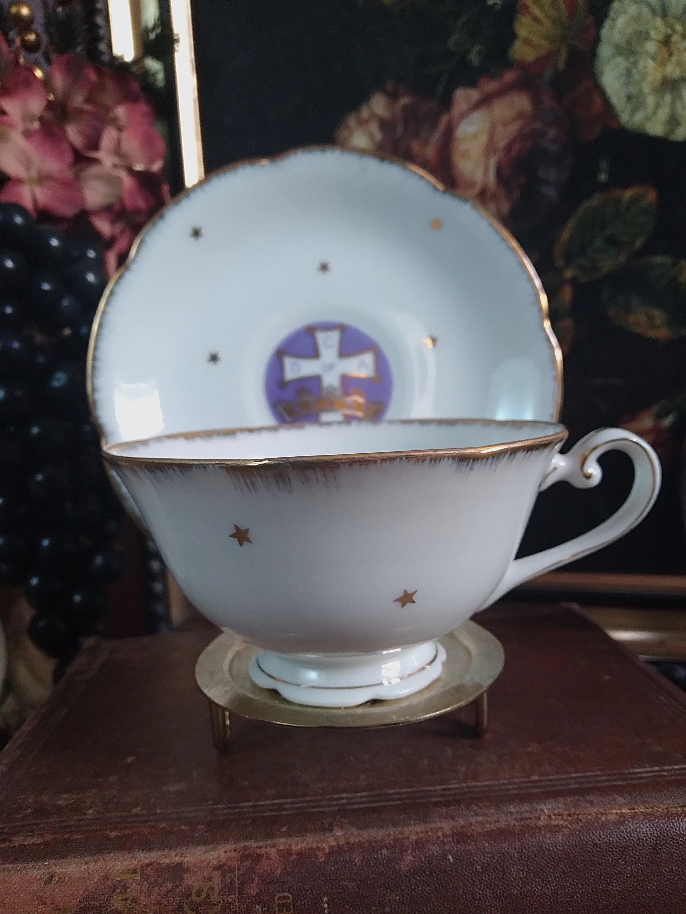 Catholic Tea Set Antique Catholic Daughters of America Gold Star Tea Cup & Saucer ...