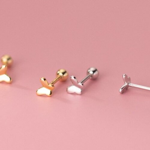 Screw Back Solid Silver Balls Studs Earringstragus Etsy