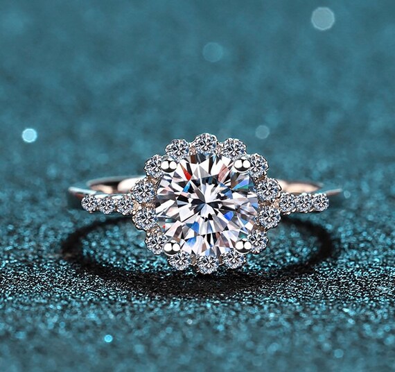 Moissanite Engagement Ring 1ct Diamond Moissanite Wedding Ring