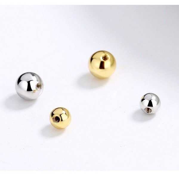 Screw back, Balls backs, Earring screw backs, Studs screw backs, Solid Silver Balls Back