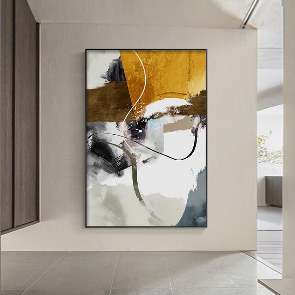 Large Yellow Wall Art Etsy