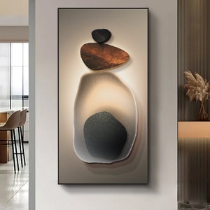 Modern Light and Shadow Stone Art Large Abstract Painting, Minimalist ...