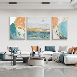 Landscape abstract art Set of 3 Prints,Abstract  art   download Art, Pastel Wall Art Printable, Digital Download, Home Decor, Drawing
