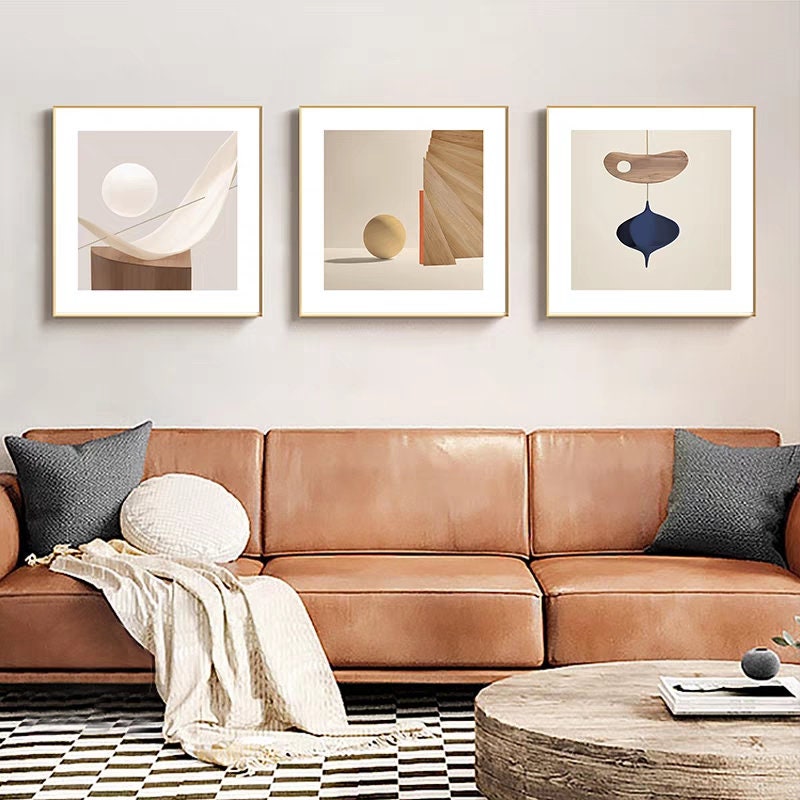 Space Geometry Abstract Art Living Room Sofa Wall Triplet Modern ...