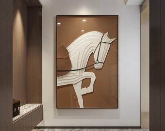 Brown stereoscopic horse art  Modern light luxury Abstract Large Wall Art, Printable Art, Modern Wall art , Modern Art prints