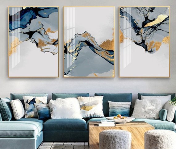 Modern Abstract Art Abstract Painting Three Pieces of Sofa | Etsy