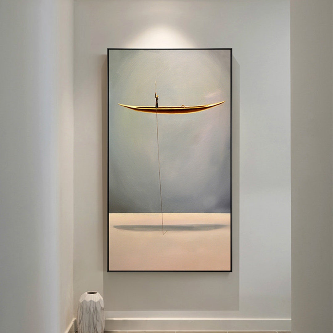 Boating Vertical Painting Wall Art, Printable, Digital Download, Line