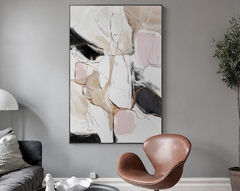 Pink abstract oil painting vertical,digital download, poster download, digital print, jpg, jpeg, pdf, digital file