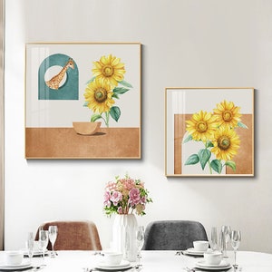 Sunflower Art, dining room art, wall decoration, picture printing, download