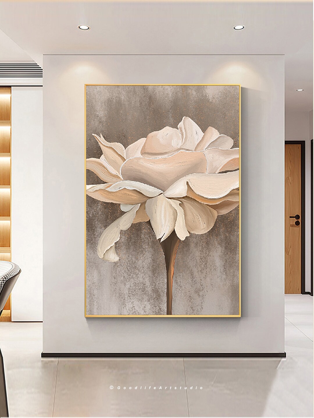 Abstract Flower Canvas Print - Wabi-Sabi Calla Bloom main image 1