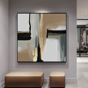 Gold foil Abstract Art  I Abstract Painting, Living Room Art, Green Print, Large Abstract Painting, Minimalist Art, Modern Art Print,