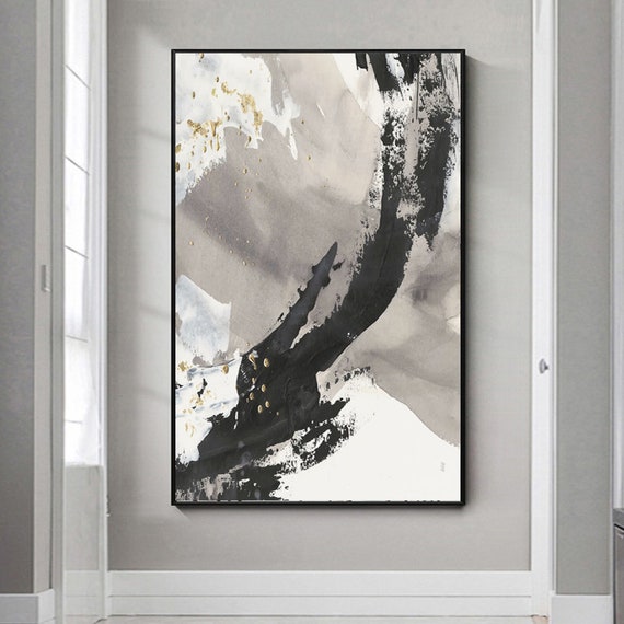  Black Gold Gray Wall Art Black Gold White Pictures Black and  Gold Canvas Paintings Abstract Black and White Poster Print Black White  Gold Abstract Painting Modern Abstract Art Decor 16x24inx3 No