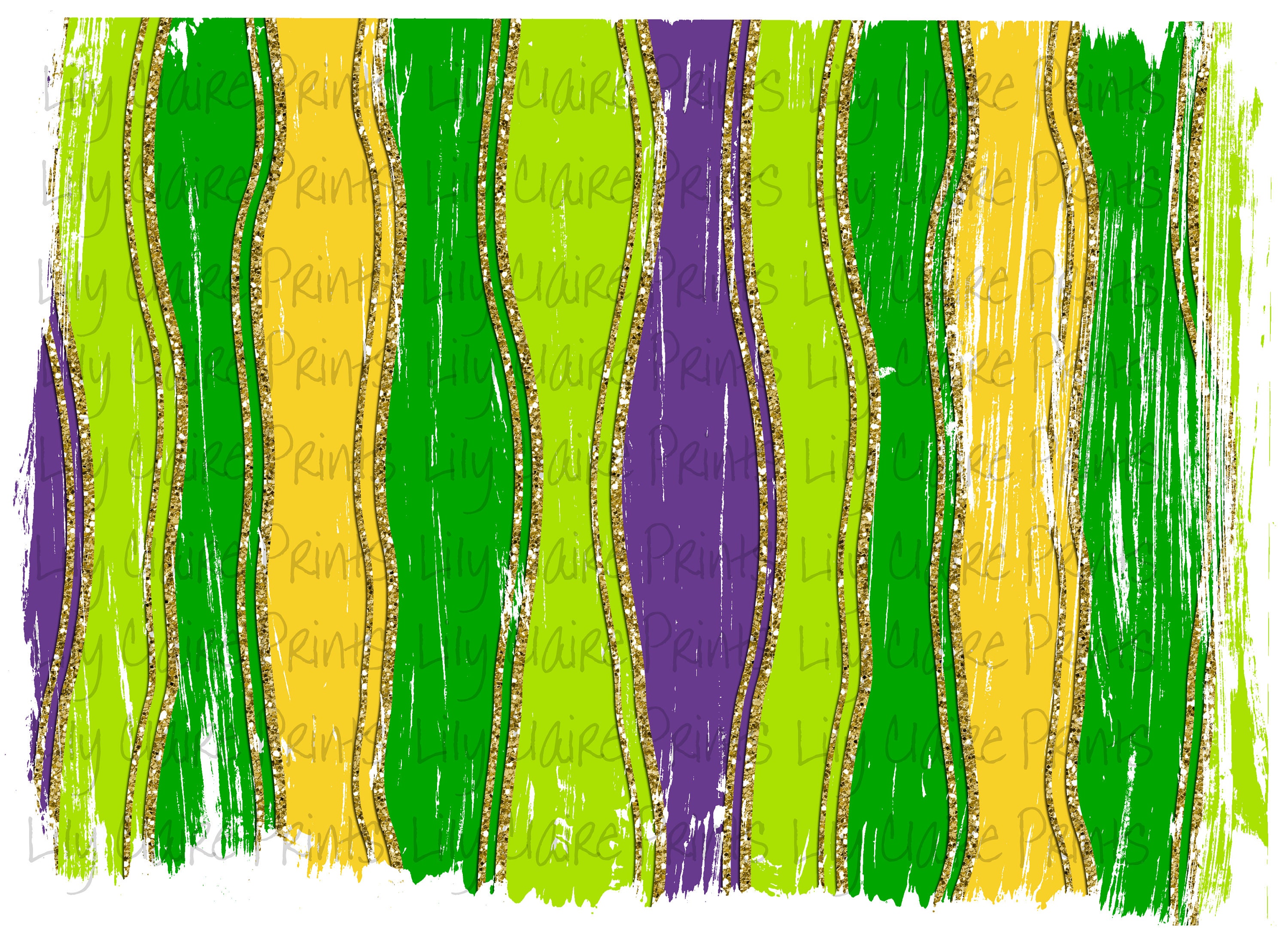 Mardi Gras Brush Strokes PNG Digital Downloads Sublimation Etsy