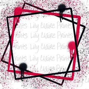 Red Black Paint Splatter Frame Fondo PNG, Sublimación, PNG transparente, Descarga instantánea, Descarga digital, backsplash png