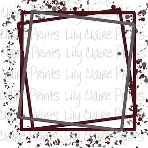 Maroon Gray Paint Splatter Frame Background PNG, Sublimation, Transparent PNG, Instant download, Digital Download, backsplash png,