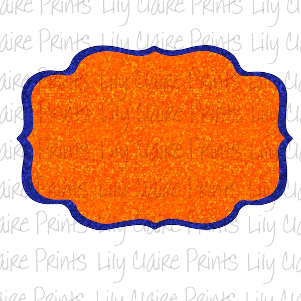 Blue Orange Glitter Frame Background PNG, Sublimation, Transparent PNG, Instant download, Digital Download, backsplash png