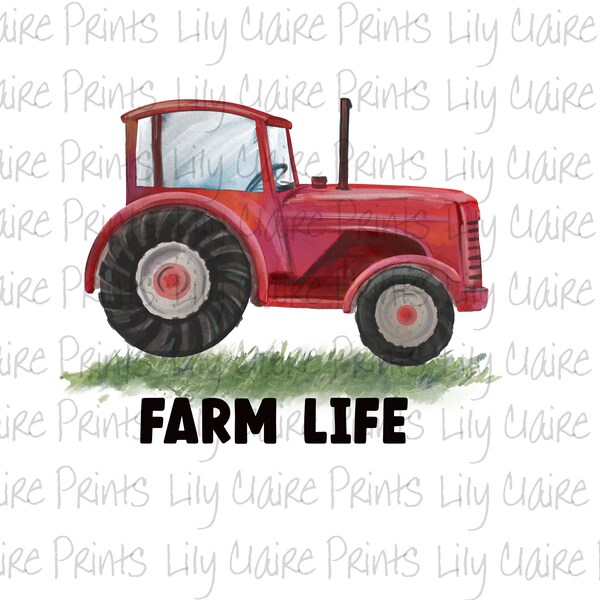 Farm Life Red Tractor PNG Digital Downloads, Sublimation png, png file, instant download