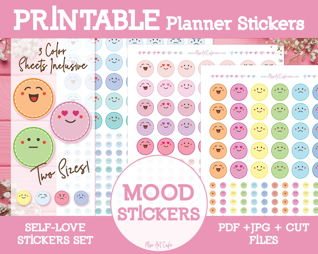 Mood Stickers Printable Planner Stickers Student Planner Bullet Journal ...
