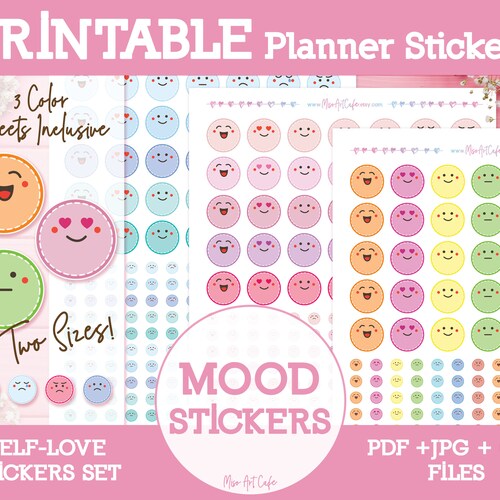 Mood Stickers Printable Planner Stickers Student Planner - Etsy