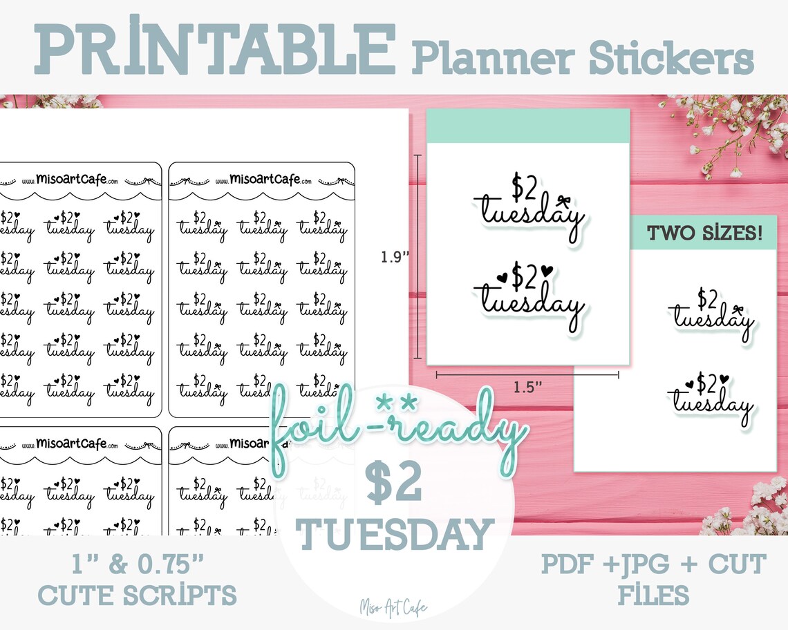 $2 tuesday planner stickers
