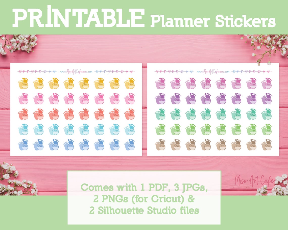 Steps Tracker Printable Planner Stickers Instant Download | Etsy