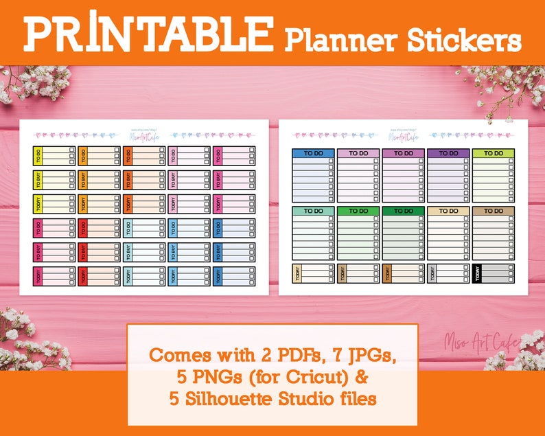 To Do List Printable Planner Stickers Instant Download Daily Planner Bullet Journal Stickers Erin Condren Planner Stickers image 2