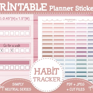 Habit Tracker Printable Functional Planner Stickers - Instant Download | Weekly Planner | Minimalist Planner Stickers | PP Weeks | Reminder