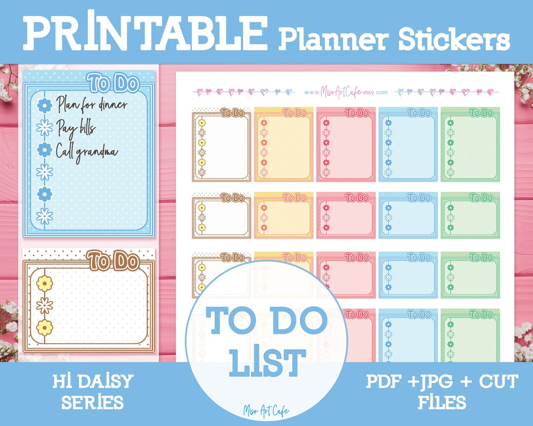 To Do List Printable Planner Stickers Instant Download Weekly Planner ...