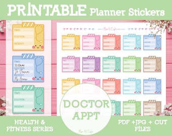 Doctor Appointment Printable Planner Stickers - Instant Download | Weekly Planner | Happy Planner | Erin Condren | Cute Kawaii Stickers