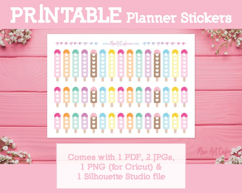 3in1 Dessert Checklist Printable Planner Stickers Daily Etsy