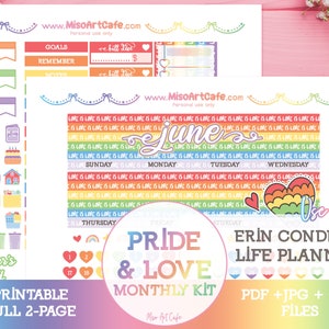 JUNE 2022 ECLP Pride & Love Printable Planner Sticker - Sticker Pack for Monthly Planner, Erin Condren, LGBT, Lgbtq, Gay Pride, Instant File