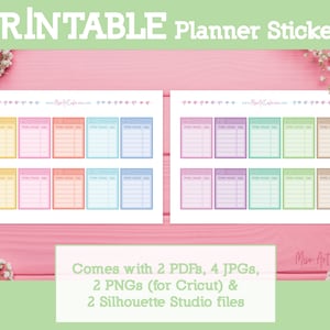 Food Log Printable Planner Stickers Instant Download Daily Planner ...