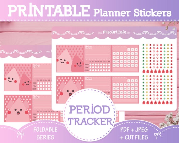 Foldable Period Tracker Printable Planner Stickers Foldable | Etsy