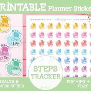 Steps Tracker Printable Planner Stickers Instant Download | Etsy