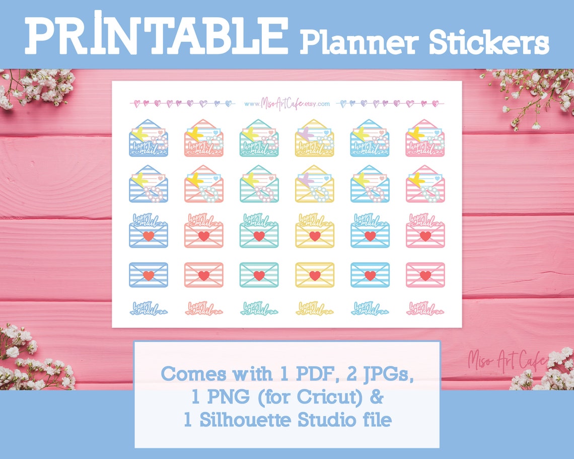 Happy Mail Printable Planner Stickers Instant Download | Etsy