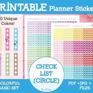 Circle Checklist Printable Planner Stickers Daily Planner Bullet ...