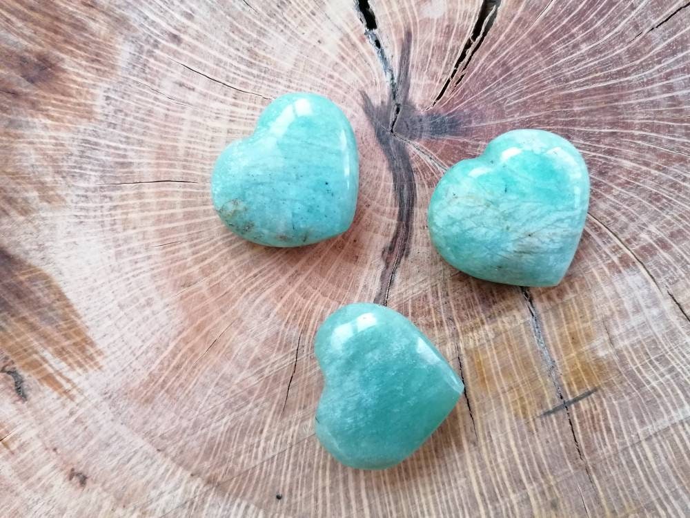 Cœurs en Amazonite 3cm Diamètre