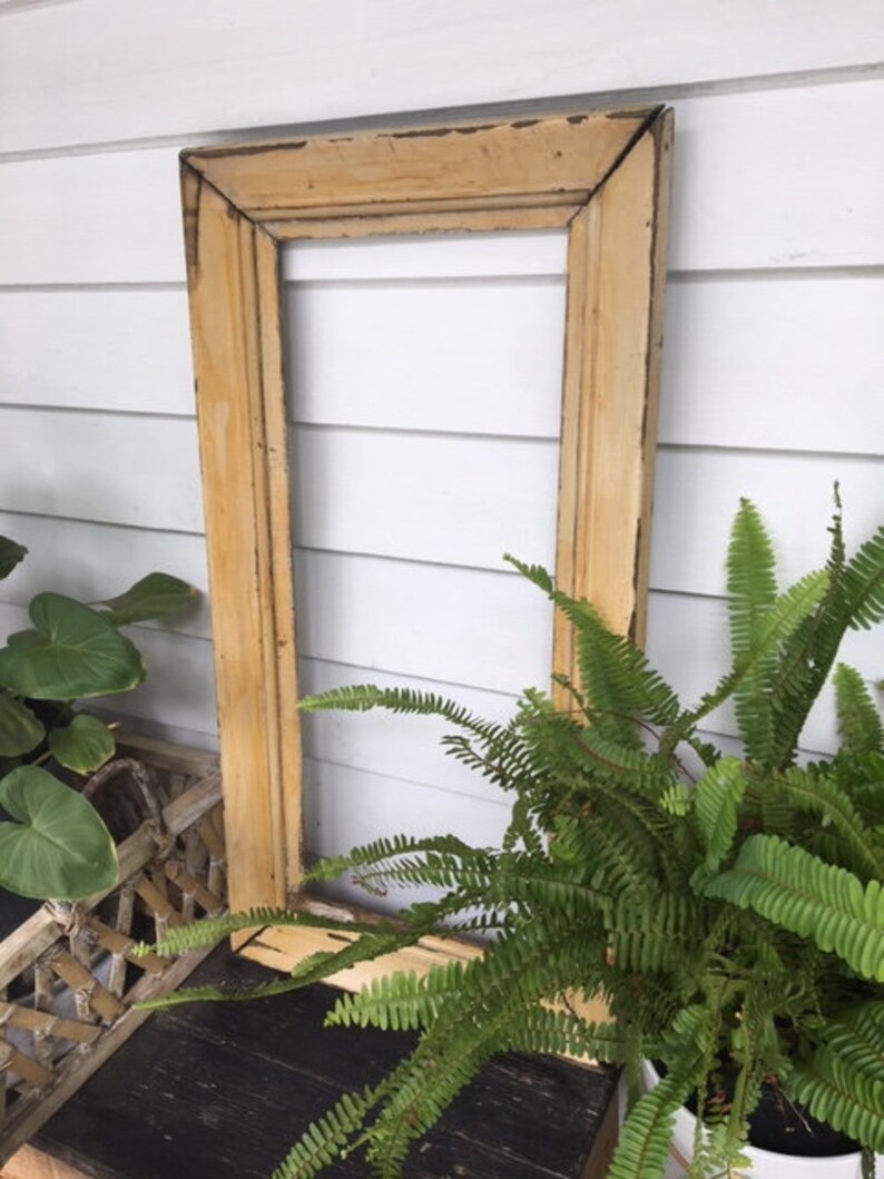 Large Old Picture Frame Lovely Yellowish Patina