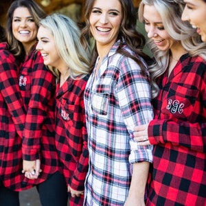 Bridesmaid Flannel, Bridesmaid Shirts, Bridesmaid Plaid Shirts, Bridal party flannel shirts, flannel sleepshirt, oversized