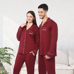 100% Cotton Couple Pajamas, Gifts for the Couple, Custom Pajamas, Anniversary gift, Matching Pajamas, Custom Pajama Set, Valentine Pajamas