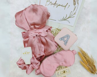 Bridesmaid Gift Box with Robe and Jewellery box Bridesmaid Proposal Box with Satin Robe Will You Be My Bridesmaid