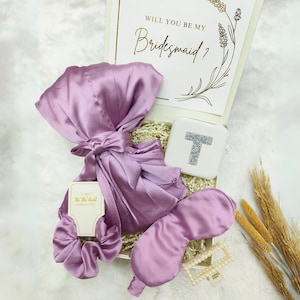Bridesmaid Gift Box with Robe and Jewellery Box Bridesmaid Robes Personalized Proposal Box with Satin Robe Will You Be My Bridesmaid
