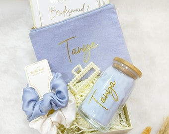 Bridesmaid Proposal Box with Makeup Bag and Bridesmaid Tumbler Personalized Bridesmaid Boxes  Will You Be My Bridesmaid Gift Box