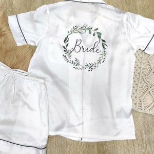 Bridesmaid pajamas, Bridesmaid PJs, Bridesmaid Gift, Pajamas, Bridal PJS, Bridal Satin Shorts, Bridesmaid Gift, Bridesmaid PJ Set