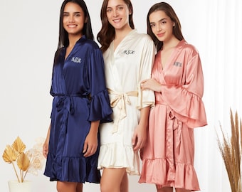 Ruffle Bridal Robe // Bridesmaid Robes // Robe // Bridal Robe // Bride Robe // Bridal Party Robes // Bridesmaid Gifts // Satin Robe