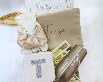 Will You Be My Bridesmaid Proposal Box Set, Personalized Bridesmaid Gift Box Set Matron of Honor Maid of Honor Bridesmaid Tumbler