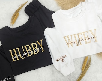 Bride Sweatshirt Wedding Gift Embroidered Sweatshirt Bride Crewneck Wifey Sweatshirt Mrs Sweatshirt Custom Embroidered Sweatshirt Engagement