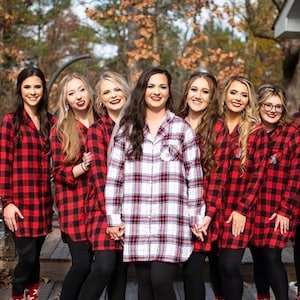 Bridal Party Flannels buffalo Plaid bridesmaidproposal bridal Party Gift bridesmaid Gifts wedding Day Flannel bachelorette Party future Mrs Etsy