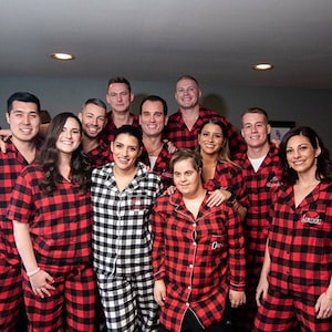 Bridesmaid Pajama Set, Monogrammed Pajamas, Christmas Pajamas, Flannel Shirts, Bridesmaid flannels, Bridesmaid Pajamas, Buffalo Plaid Pajama