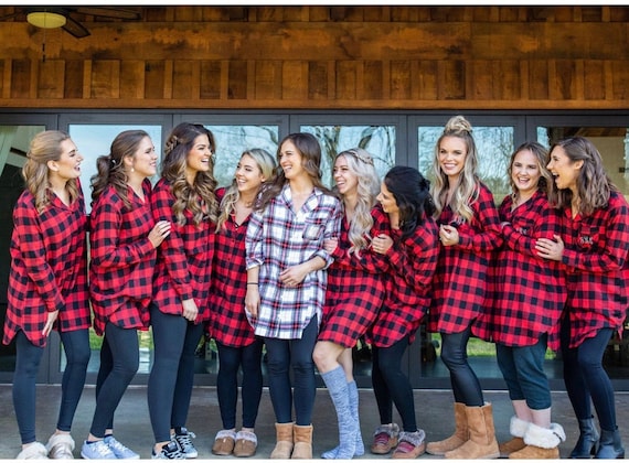 Bridesmaid Button Down Shirts Bridesmaid Flannel Shirts Flannel